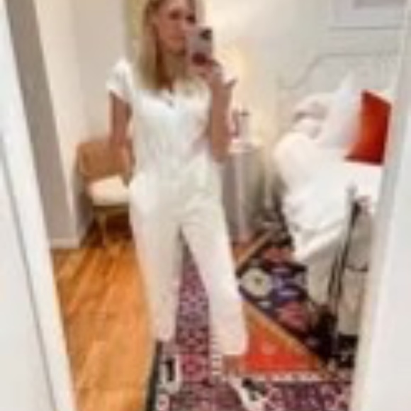 A Piece Apart Rent the Runway Azore white linen jumpsuit sz 2 $445 - Picture 8 of 11